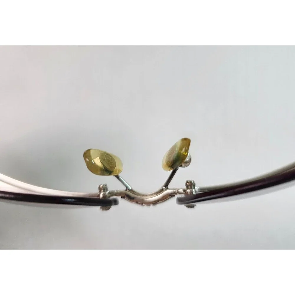 BRIGHTON Juanita Rimless Sunglasses Silver Filigree Scroll Arms Brown Gradient